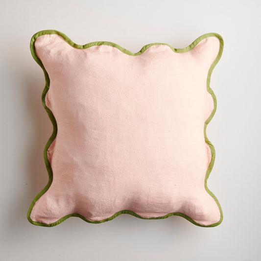 The Kemp Cushion - Blush Pink & Olive Green